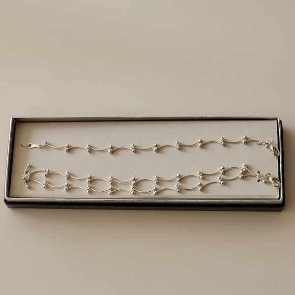 Curve Silver-Tone 2 Bracelets Set - Picture 3 of 6